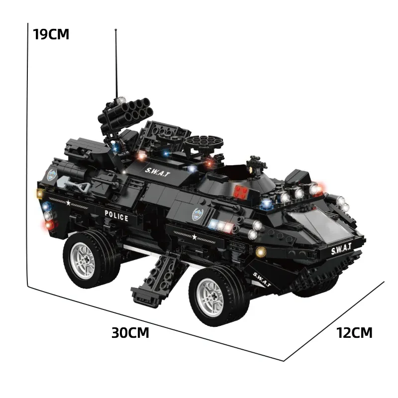 WOMA TOYS C0551 Eğitici 2 In 1 Robot Şehir Polisi SWAT Yapı Blokları Seti
