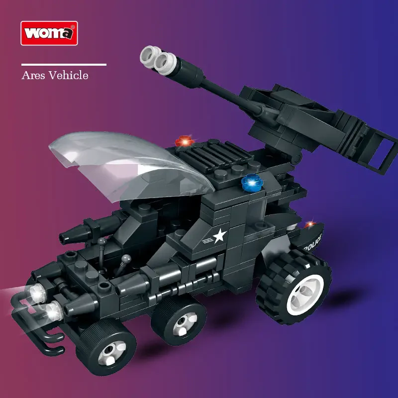 WOMA TOYS C0552 SWAT Birliği Anti-Riot Gücü Polis Aracı Küçük Blok Seti
