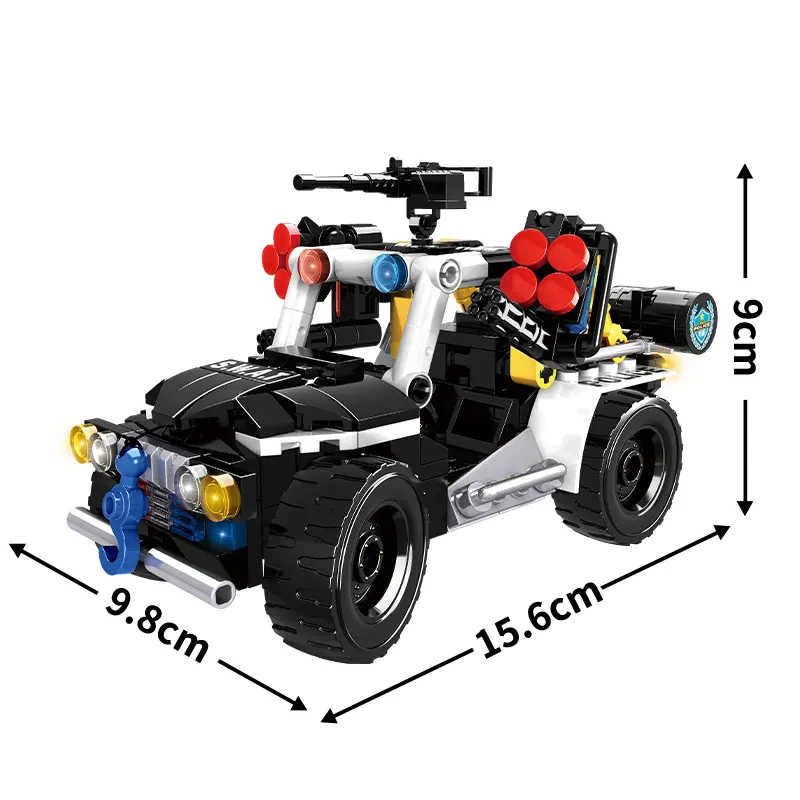 WOMA TOYS C0573 SWAT Polis Arabası Plastik Yapı Blokları