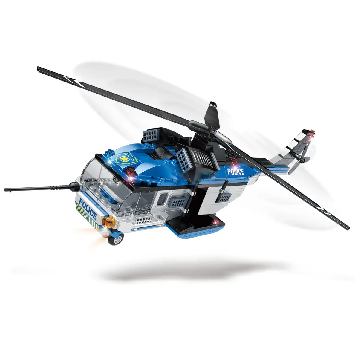 WOMA TOYS C0606 Şehir Polisi Helikopteri ve Araba Yapı Blokları Seti