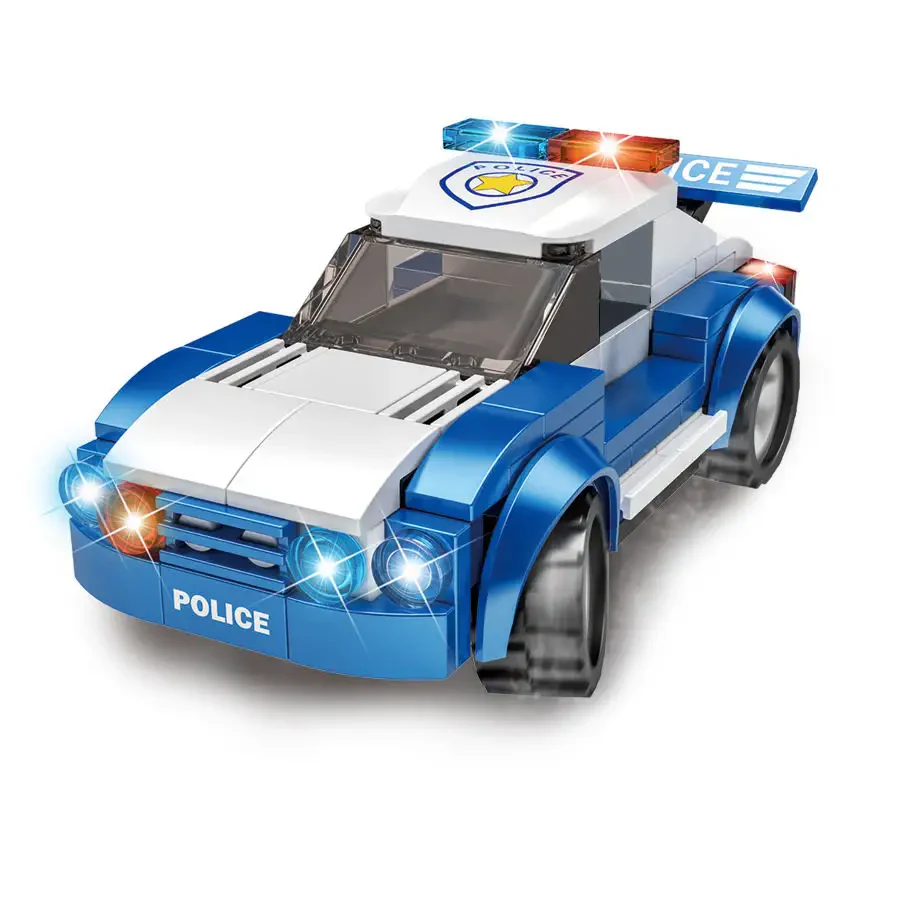 WOMA TOYS C0606 Şehir Polisi Helikopteri ve Araba Yapı Blokları Seti