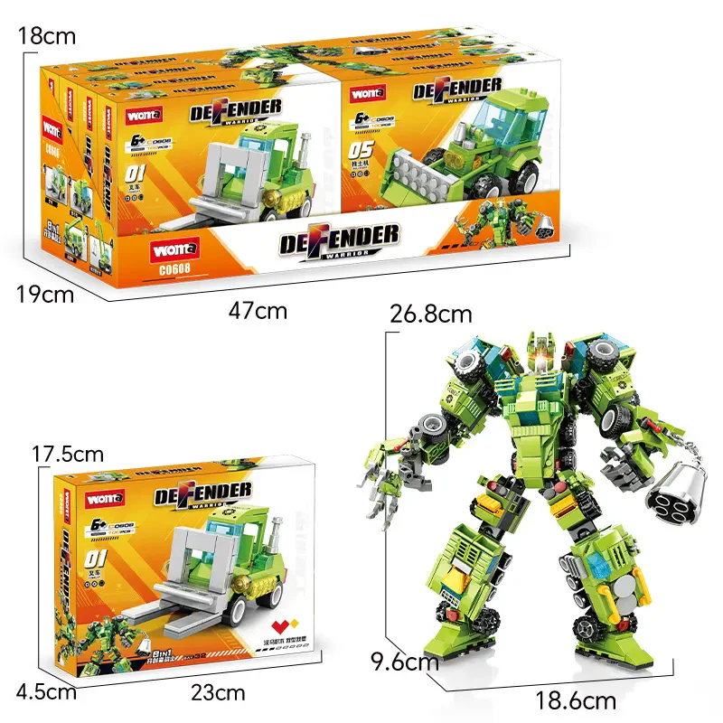 Woma Toys C0608 – Koruyucu Savaşçılar Mühendislik Aracı Yapı Blok Seti