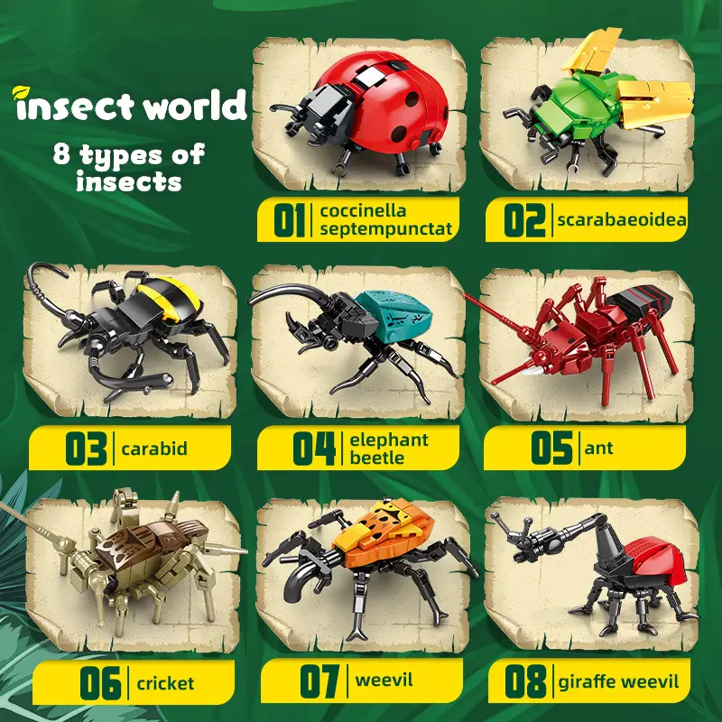 WOMA TOYS C0632 DIY Mini Böcek Yapı Blokları Seti