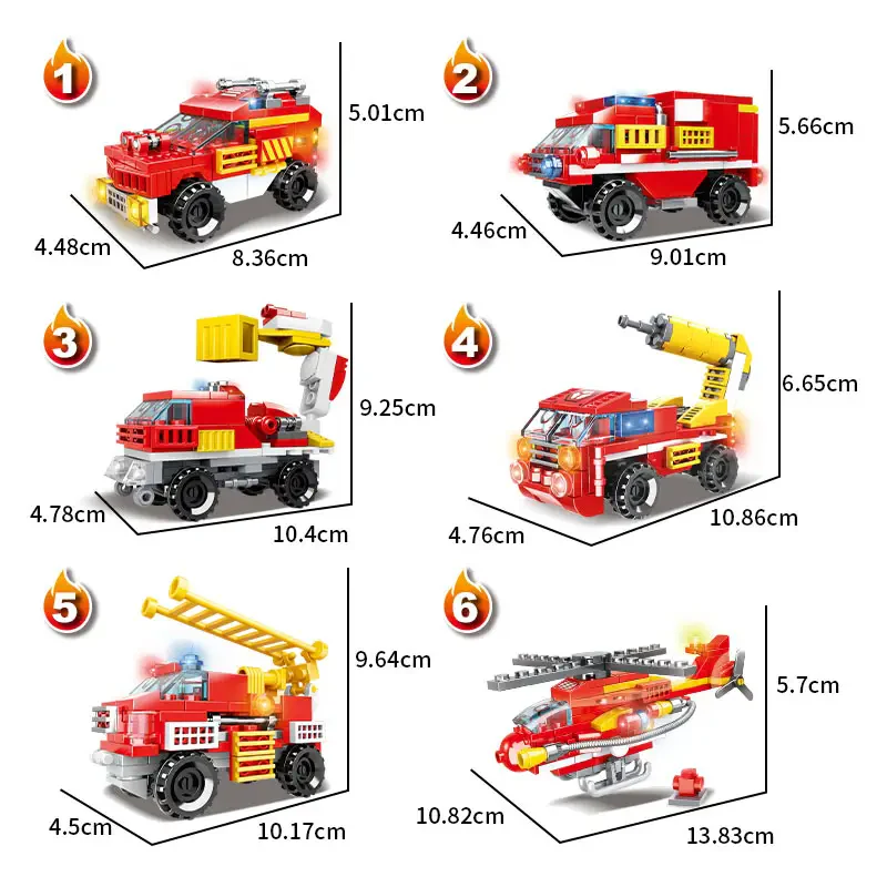 WOMA TOYS C0651 – 6 in 1 Yangın Kurtarma Aracı Robot Model Seti