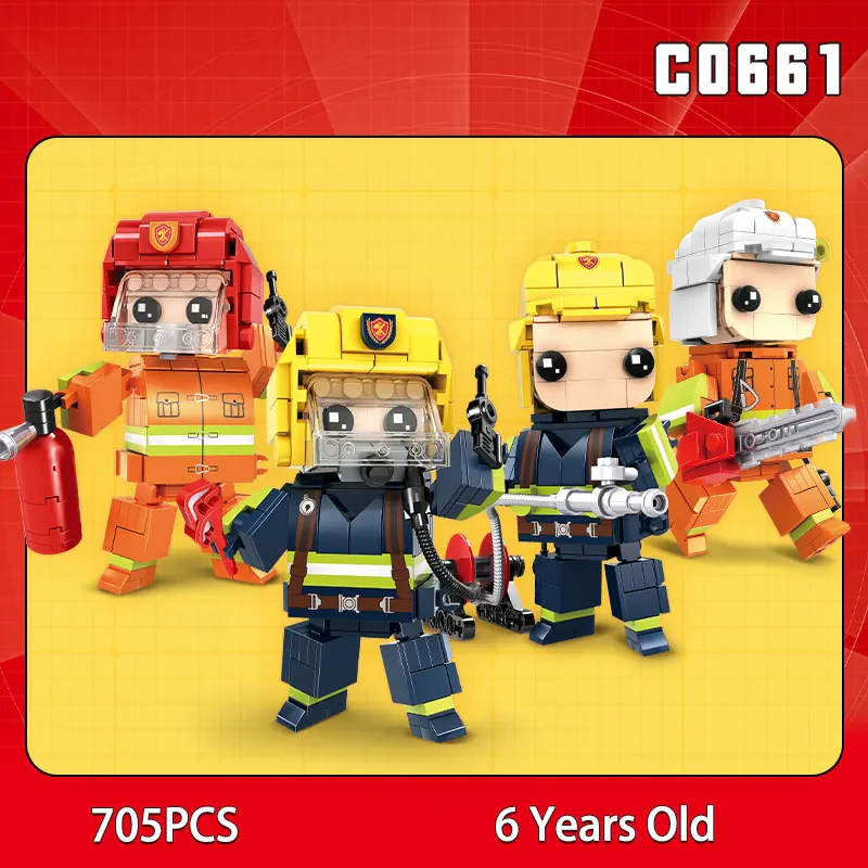 WOMA TOYS C0661 İtfaiyeci Montaj Yapı Bloğu Seti – Mini Tuğla Figürü