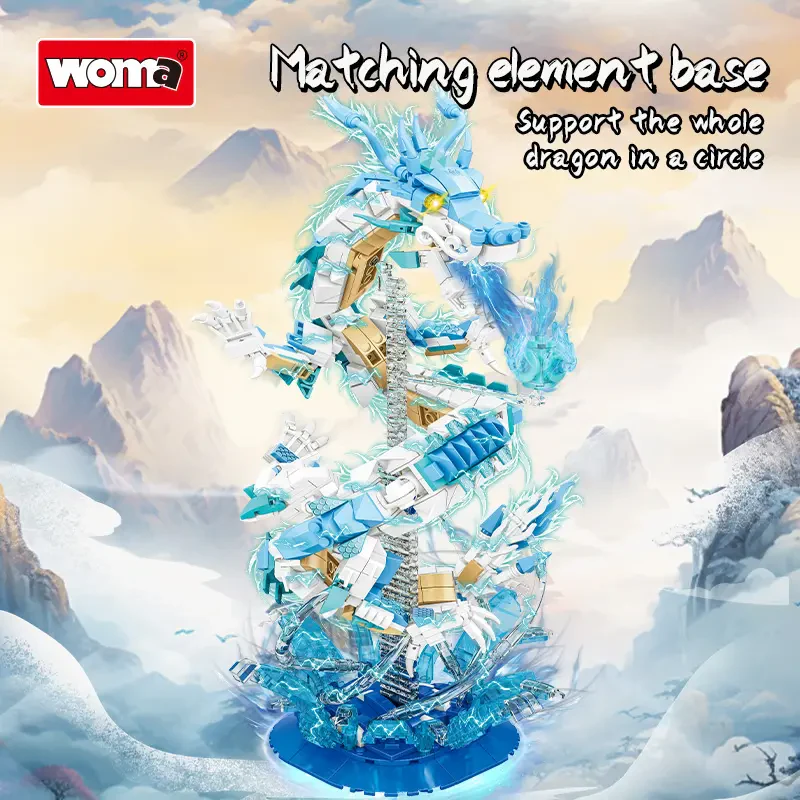 WOMA TOYS C0696-C0699 850 Parça Ejderha Tasarım Yapı Bloğu Seti