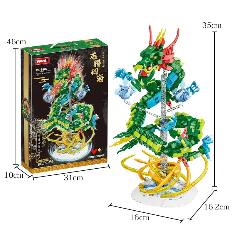 WOMA TOYS C0696-C0699 850 Parça Ejderha Tasarım Yapı Bloğu Seti