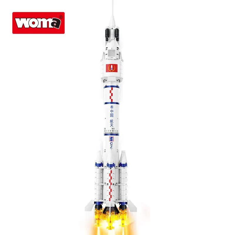 WOMA TOYS C0825 Uzay Araştırma Roketi Yıldızlı Gökyüzü Modeli Küçük Blok Yapı Seti