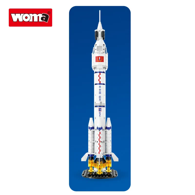 WOMA TOYS C0825 Uzay Araştırma Roketi Yıldızlı Gökyüzü Modeli Küçük Blok Yapı Seti