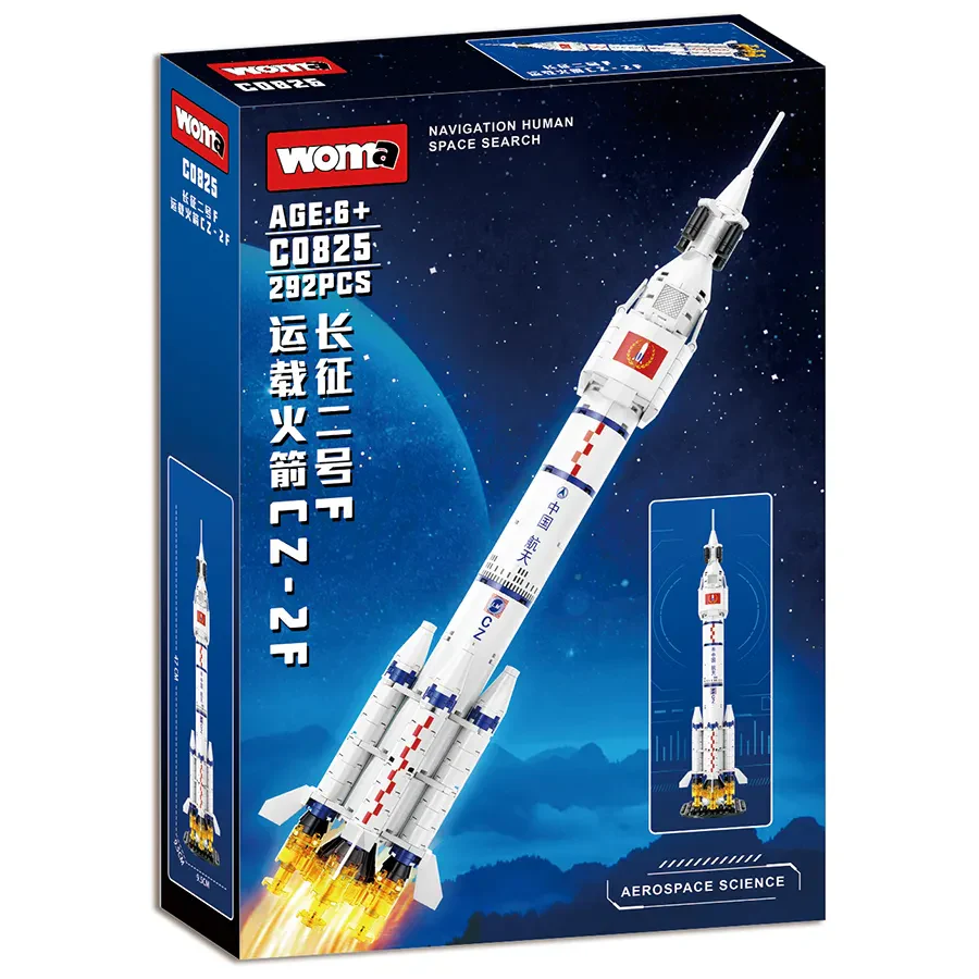WOMA TOYS C0825 Uzay Araştırma Roketi Yıldızlı Gökyüzü Modeli Küçük Blok Yapı Seti