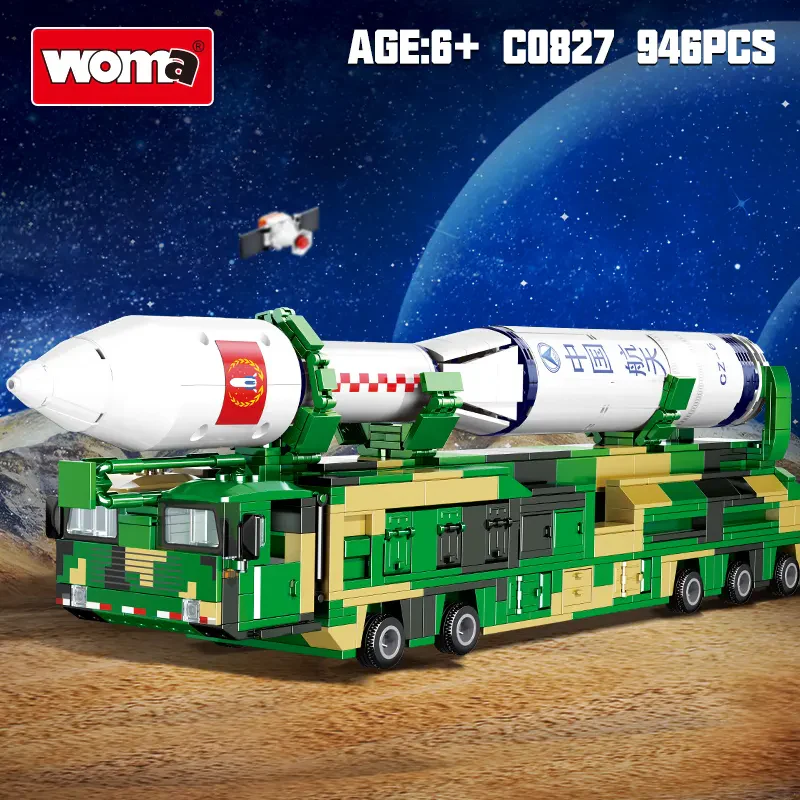WOMA TOYS C0827 Toptan Eğitici Uzay Oyuncağı Roket Taşıyıcı Yapı Blokları