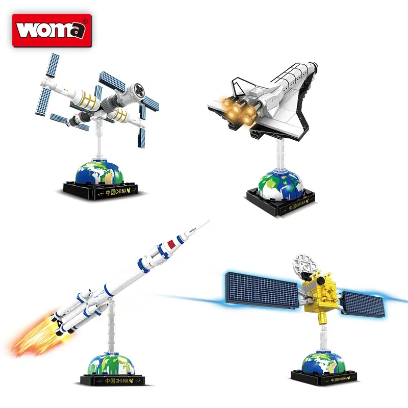 WOMA TOYS C0833: Özelleştirilebilir Çocuklar için Eğitici Uzay Uçağı İnşaat Blokları Seti