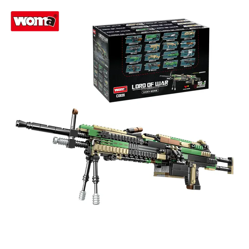 WOMA TOYS C0839 Çocuklar için Mini Yapı Bloğu Seti, 16 in 1 Tüfek Oyuncak Kiti