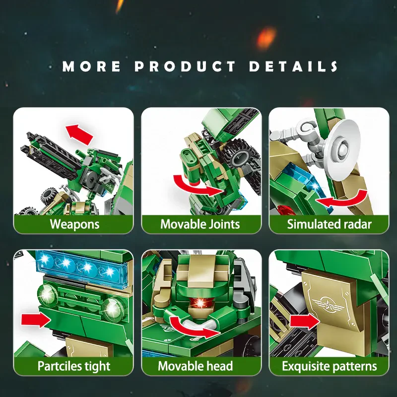 WOMA TOYS C0840 8 in 1 Askeri Robot Oyuncağı