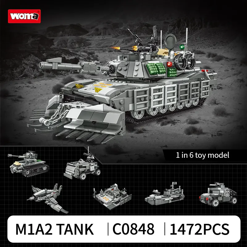 WOMA TOYS C0848 Askeri Ana Tank Yapı Bloğu Oyuncağı