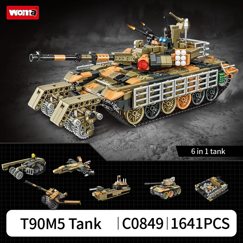WOMA TOYS C0849 Çocuklar İçin Askeri Tank Yapı Blokları Seti