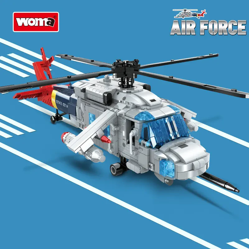 WOMA TOYS C0897 Askeri Uçak ve Helikopter Tuğla Blok Seti