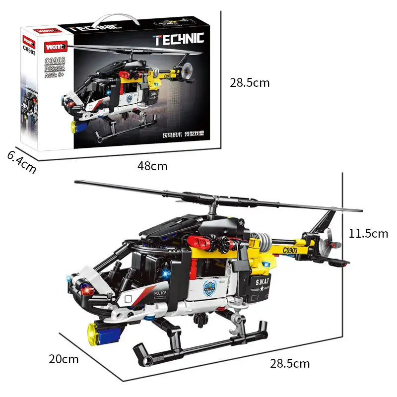 WOMA TOYS C0903 Helikopter Yapı Bloğu Seti