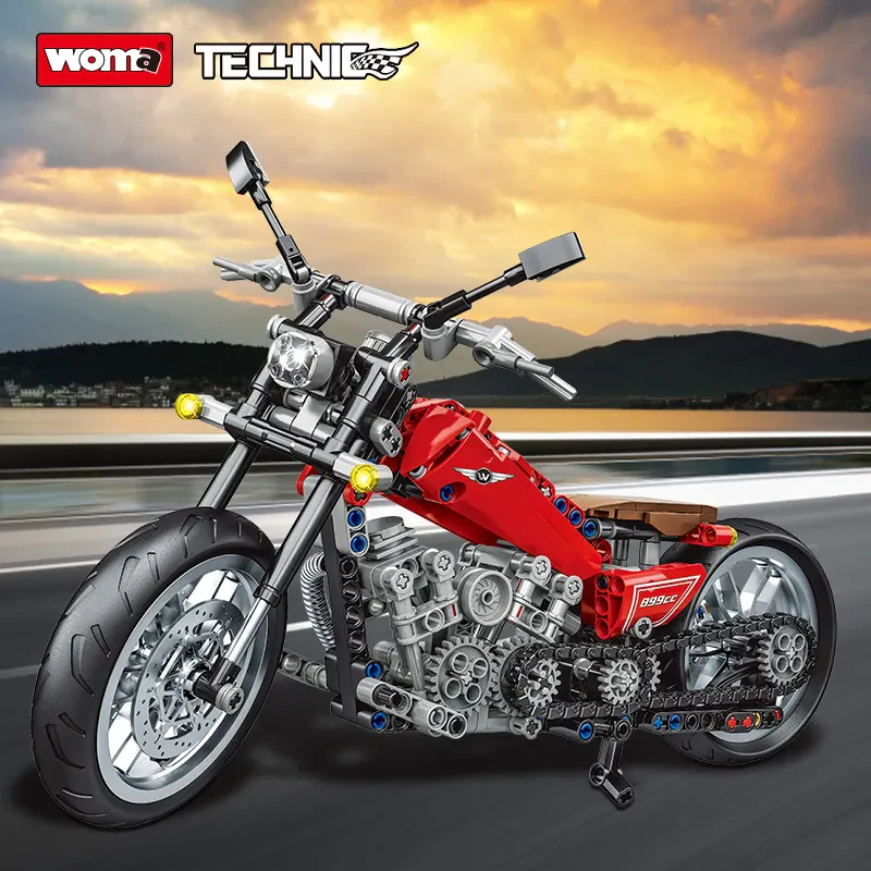 WOMA TOYS C0916 Yeni Tasarım STEM Eğitimsel Motosiklet Yapı Bloğu Seti