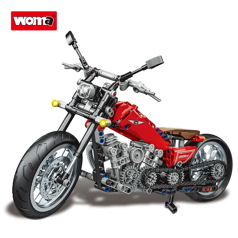WOMA TOYS C0916 Yeni Tasarım STEM Eğitimsel Motosiklet Yapı Bloğu Seti