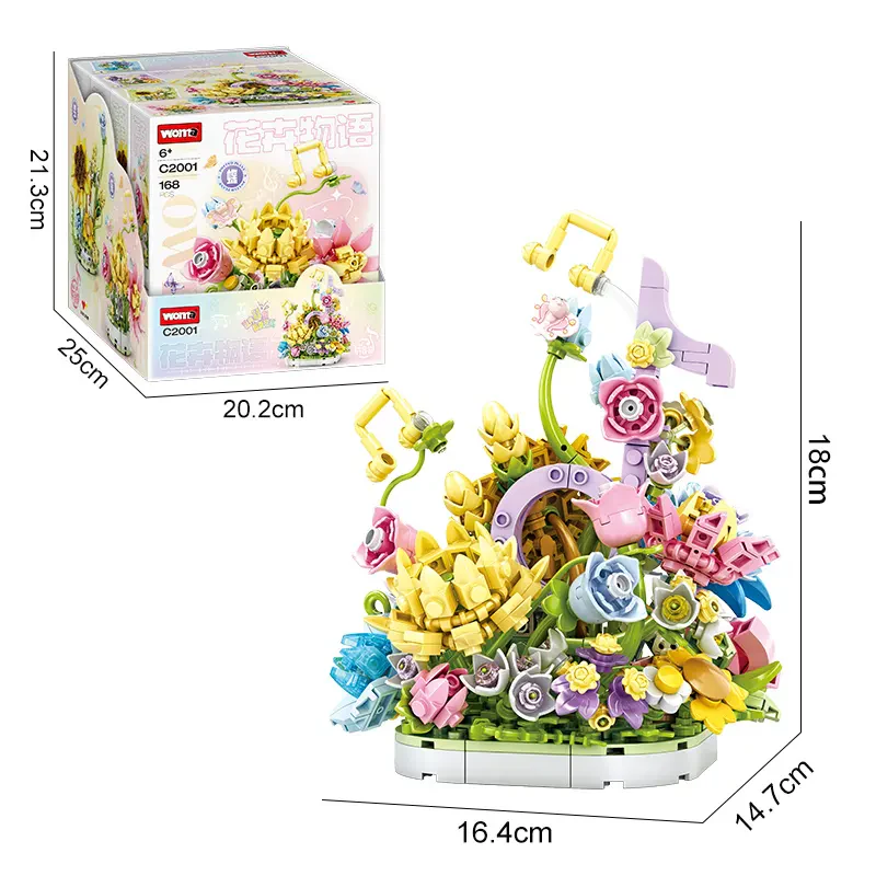 Woma Toys C2001 – 654 Parça 4’ü 1 Arada Çiçek Yapı Bloğu Seti – Eğitici Oyuncaklar