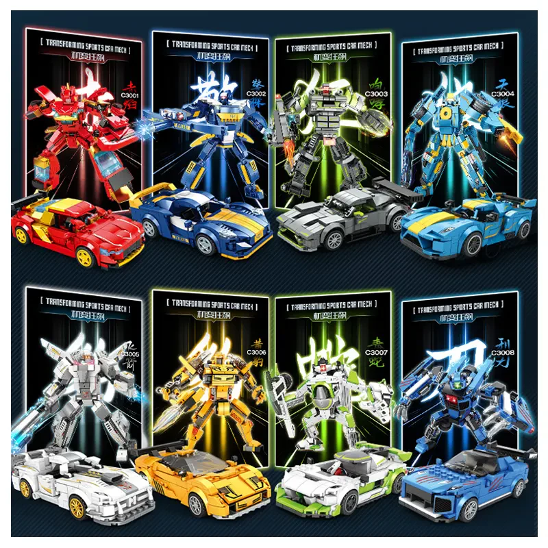 Woma Toys C3001 Aksiyon Figürü Robot Araç Seti – 8 Farklı Stil Dönüşüm Oyuncakları