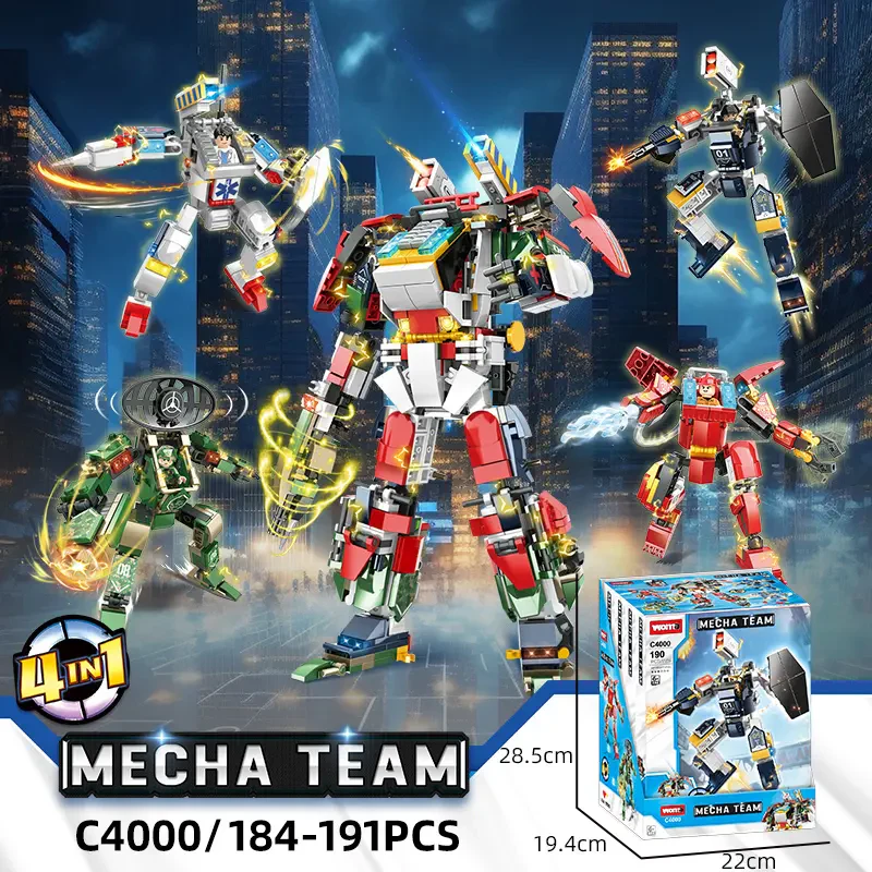 Woma Toys C4000 4’ü 1 Arada Mekanik Robot Yapı Seti