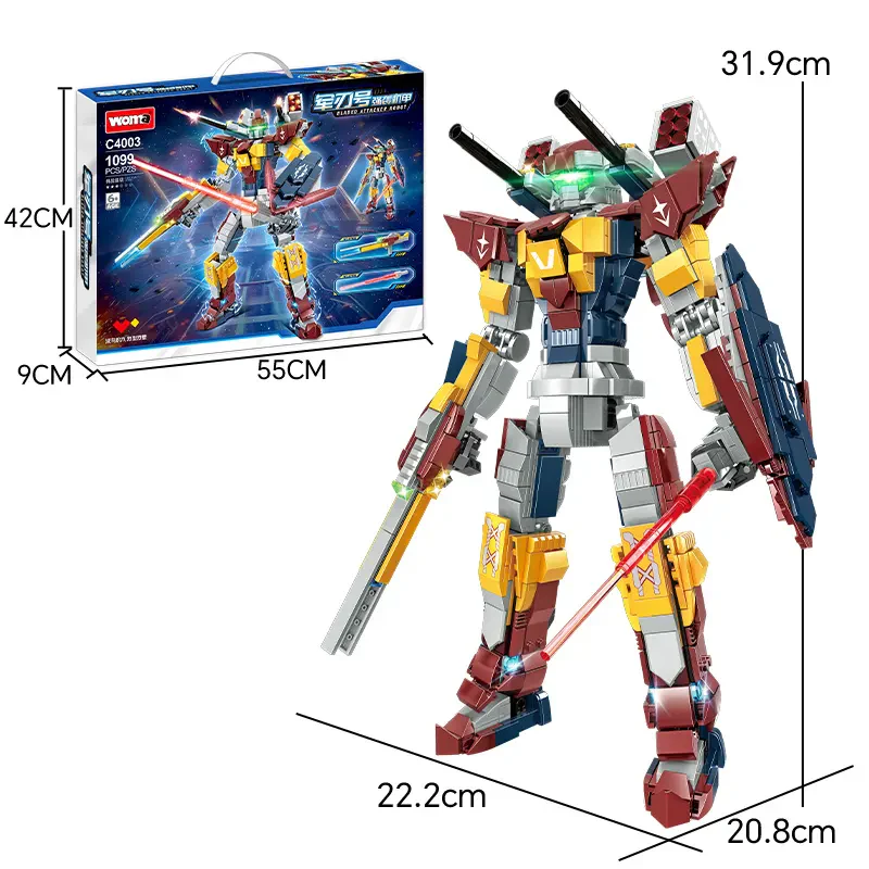 Woma Toys C4003 Mekanik Bıçaklı Saldırgan Robot Seti – 1099 Parça Yapı Blokları