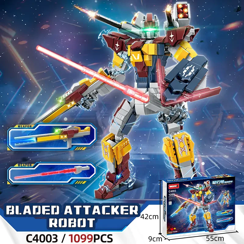 Woma Toys C4003 Mekanik Bıçaklı Saldırgan Robot Seti – 1099 Parça Yapı Blokları
