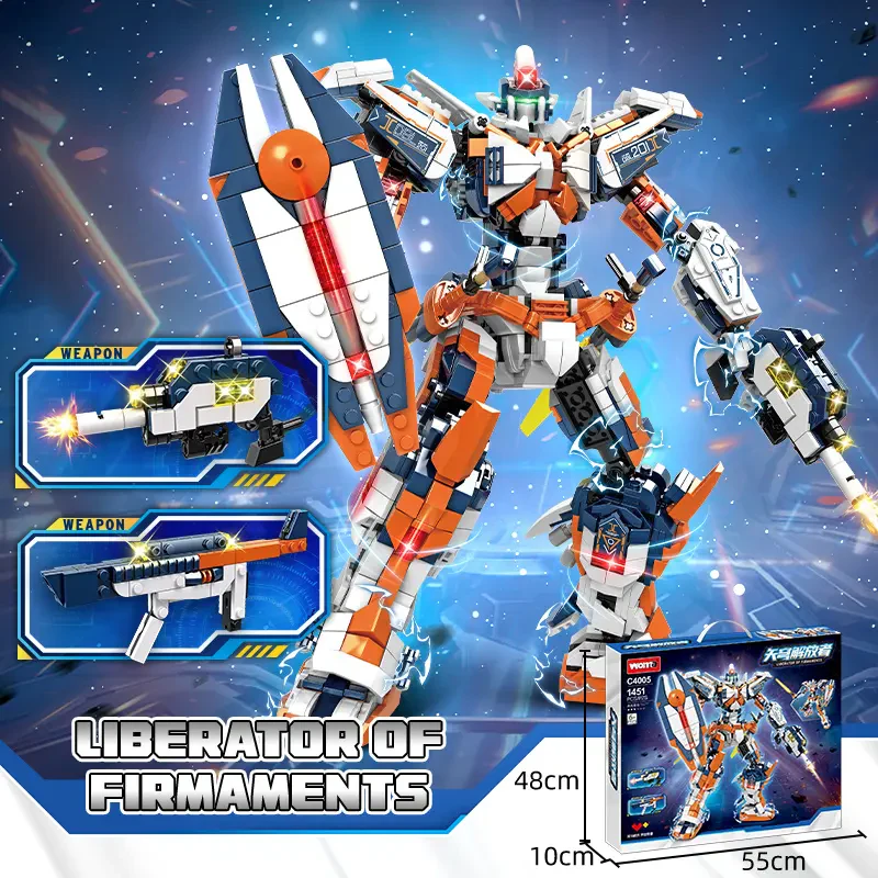 Woma Toys C4005 Mech Savaşçı Yapı Bloğu Oyuncak: Dönüşebilen Robot Modeli