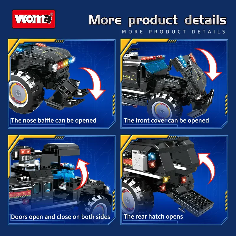WOMA TOYS C5012 SWAT Model Mekanik Araç Seti – Dönüşüm Yapı Blokları