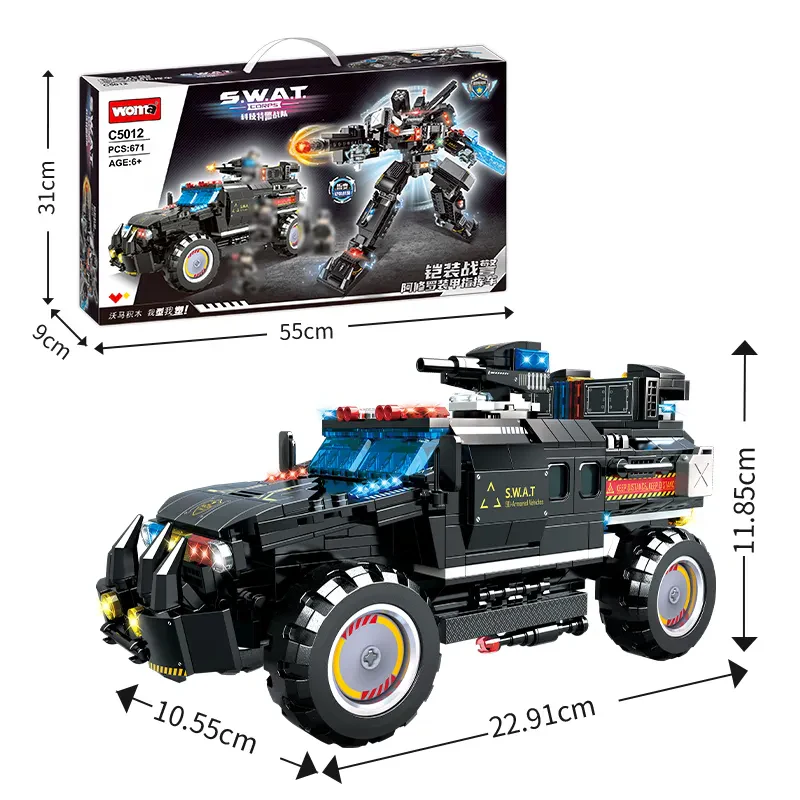 WOMA TOYS C5012 SWAT Model Mekanik Araç Seti – Dönüşüm Yapı Blokları