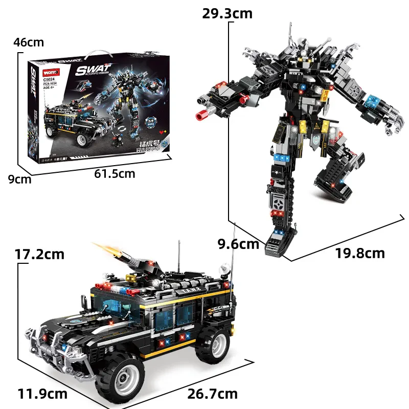 Woma Toys C5024 C5025 Değişim Robot Araba Seti