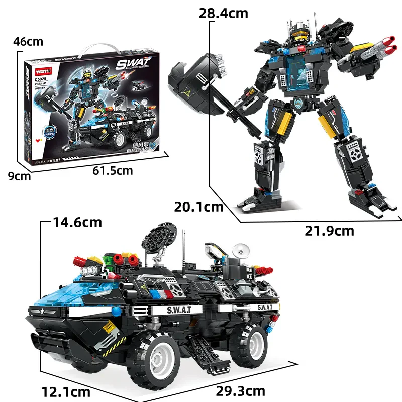 Woma Toys C5024 C5025 Değişim Robot Araba Seti