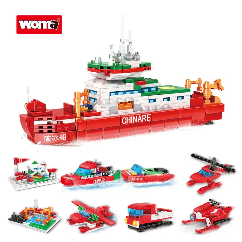 Woma Toys C6001 8-in-1 Mini Model Buz Kırıcı Gemisi Yapı Bloğu Seti