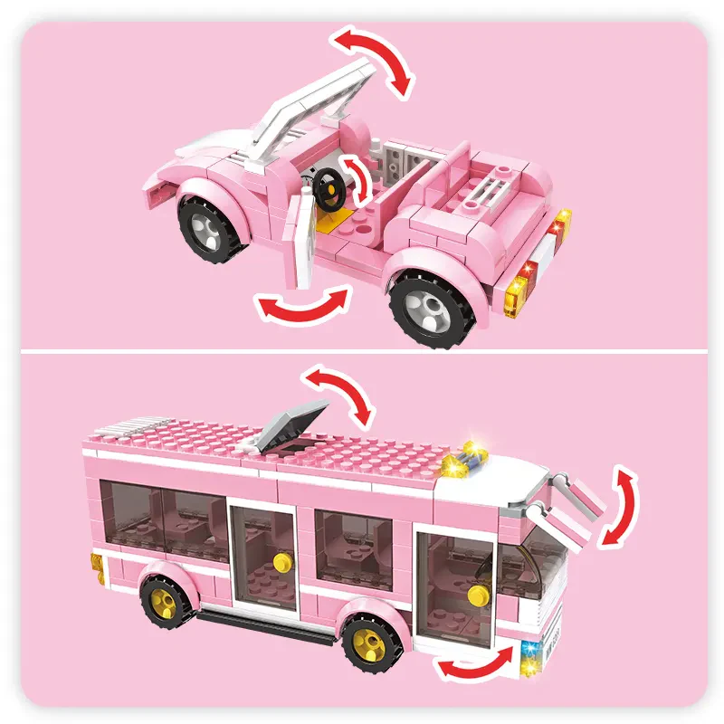 Woma Toys J5760 Pembe Sokak Manzaralı Büyük Villa Evi Tuğla Seti