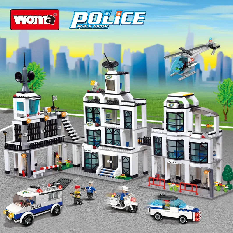 Woma Toys OEM ODM C9698A Polis Karargahı Yapı Bloğu Seti Mini Figür ile