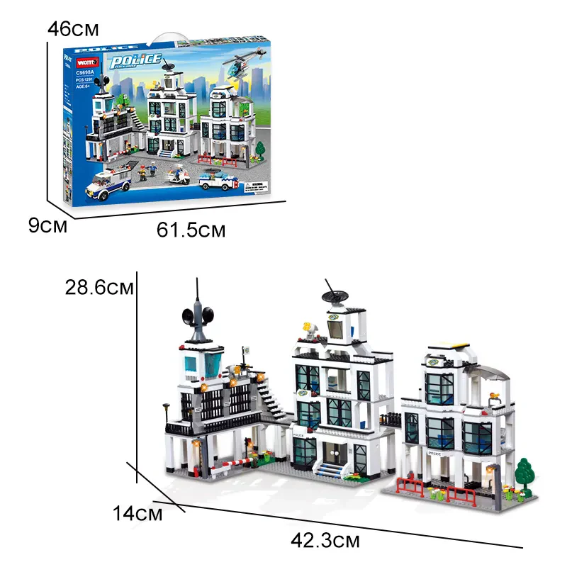 Woma Toys OEM ODM C9698A Polis Karargahı Yapı Bloğu Seti Mini Figür ile