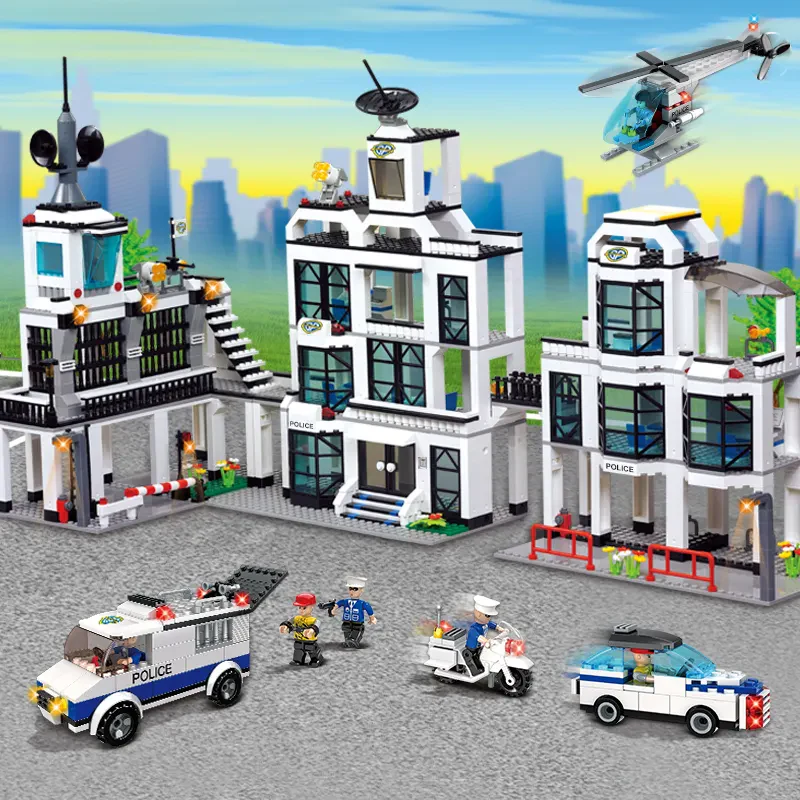 Woma Toys OEM ODM C9698A Polis Karargahı Yapı Bloğu Seti Mini Figür ile