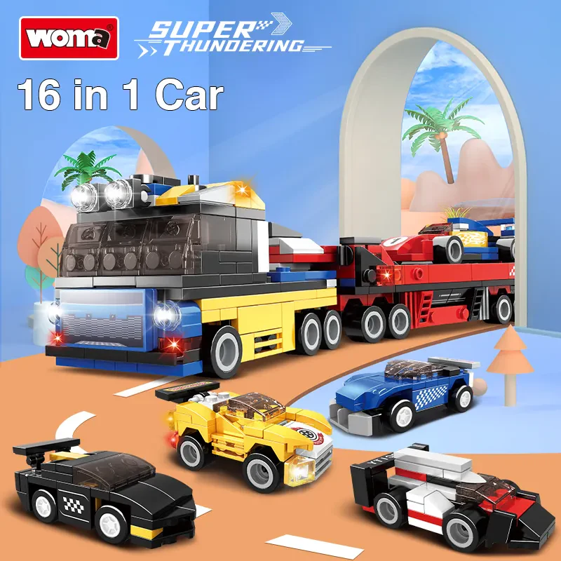 WOMA TOYS RTS C0700 792 Parça Montaj Modeli: Mini Araba Yapı Bloğu Seti, Mini İnşaat Araçları Oyuncak.