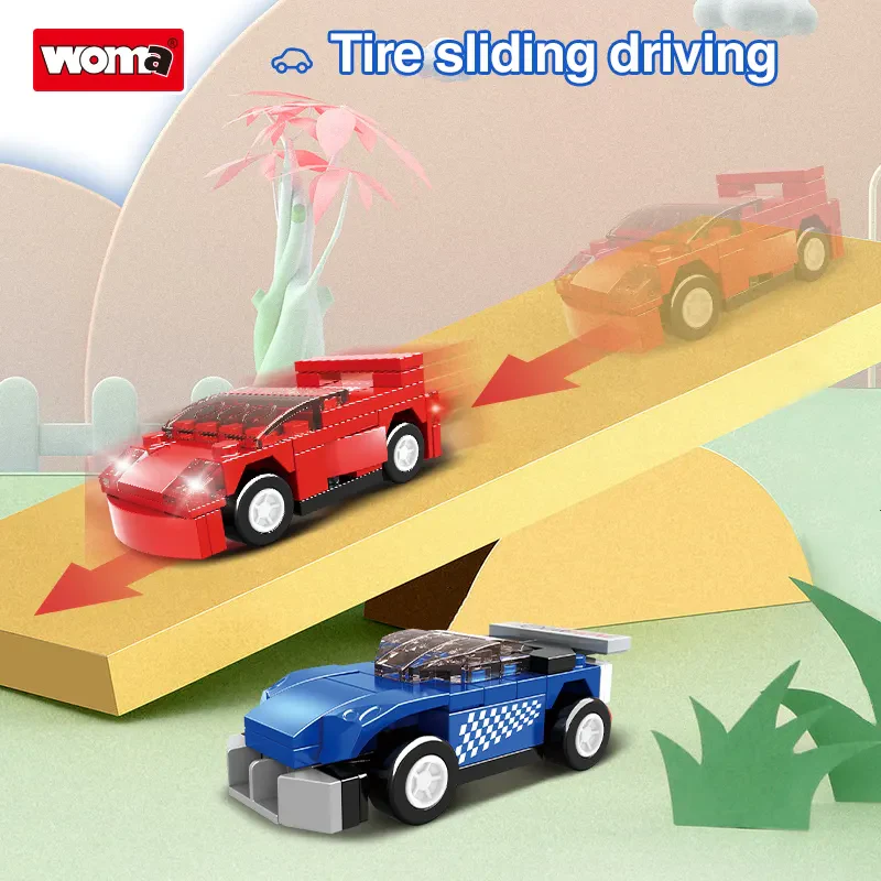 WOMA TOYS RTS C0700 792 Parça Montaj Modeli: Mini Araba Yapı Bloğu Seti, Mini İnşaat Araçları Oyuncak.