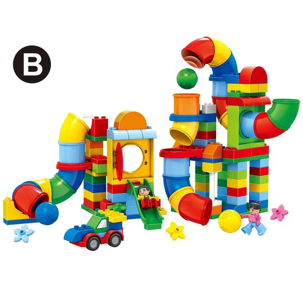 WOMA TOYS Uyumlu 2’si 1 Arada Büyük Yapı Blokları Top Kaydıraklı Oyuncak