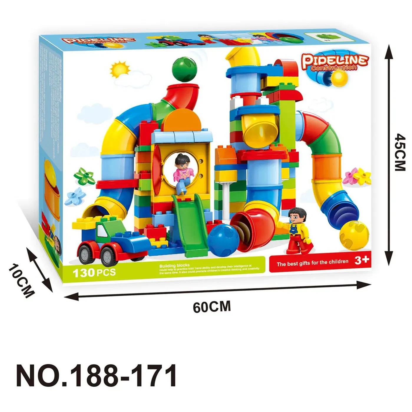 WOMA TOYS Uyumlu 2’si 1 Arada Büyük Yapı Blokları Top Kaydıraklı Oyuncak