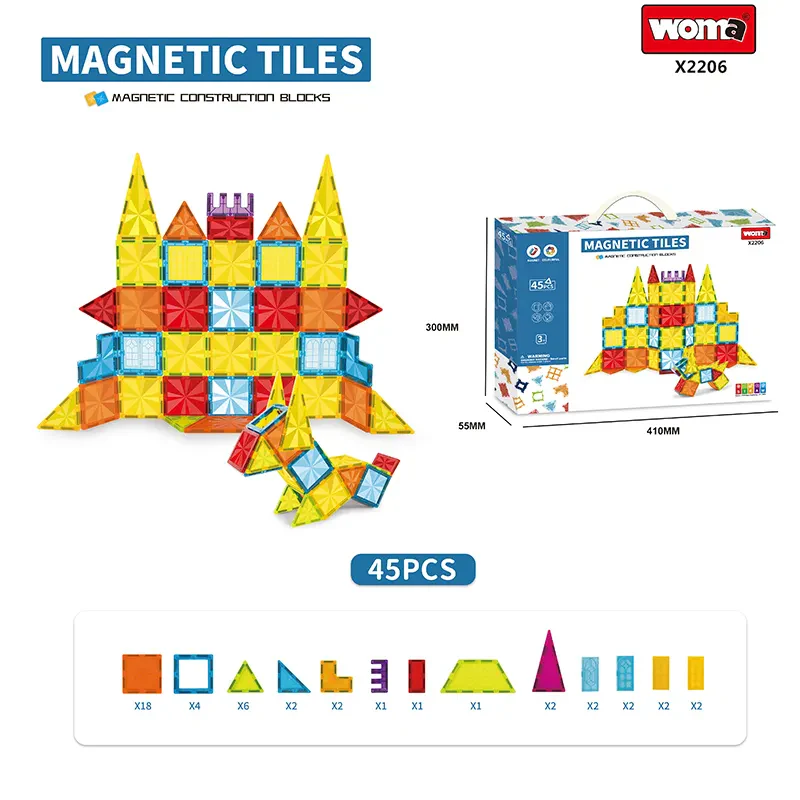 Woma Toys X2206- Güvenli Magnetik Bloklar – Renkli Bulmaca Eğitim Oyuncakları